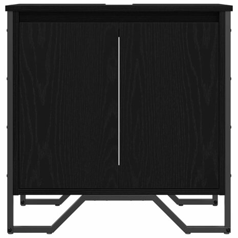Badkamerkast Zwart Eiken 60 x 35 x 60 cm Bewerkt hout 6