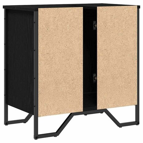 Badkamerkast Zwart Eiken 60 x 35 x 60 cm Bewerkt hout 8