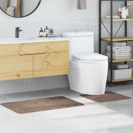 Antislip Badmat Set 2 pcs Bruin PP 1