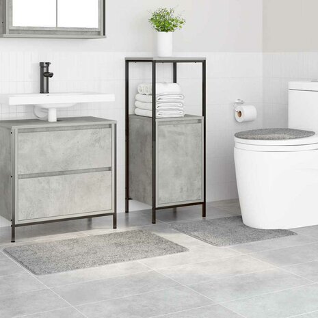 Antislip Badmat Set 3 pcs Grijs PP 3