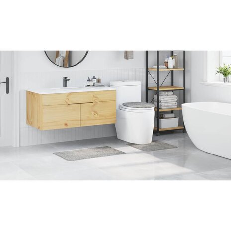 Antislip Badmat Set 3 pcs Grijs PP 4