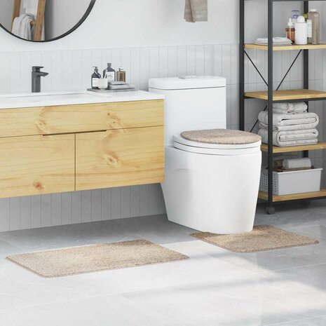 Antislip Badmat Set 3 pcs Cr&egrave;me PP 1