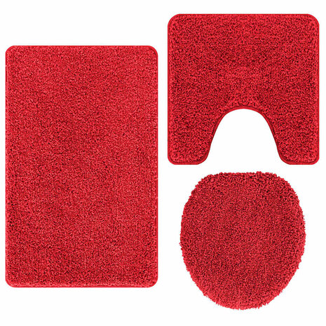 Antislip Badmat Set 3 pcs Rood PP 2