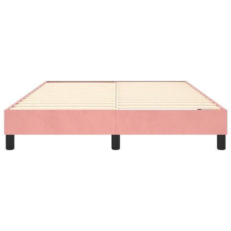 Boxspring bed fluweel roze 140x200 cm 5