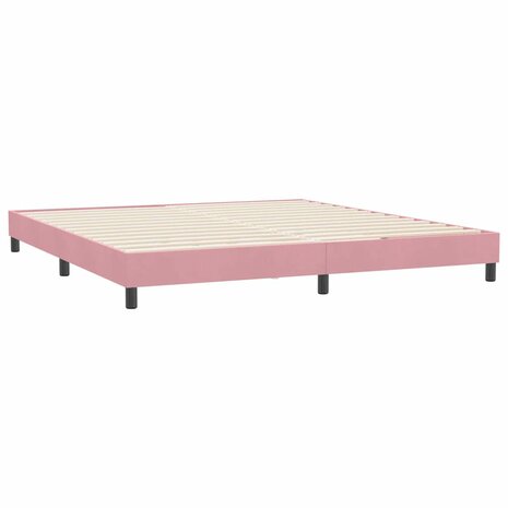 Boxspringbed zonder matras 180x220 cm fluweel roze 7