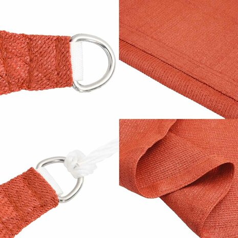 Zonnezeil 160 g/m&sup2; trapezium 3/4x3 m HDPE terracottakleurig 6