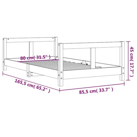 Kinderbedframe 80x160 cm massief grenenhout 9