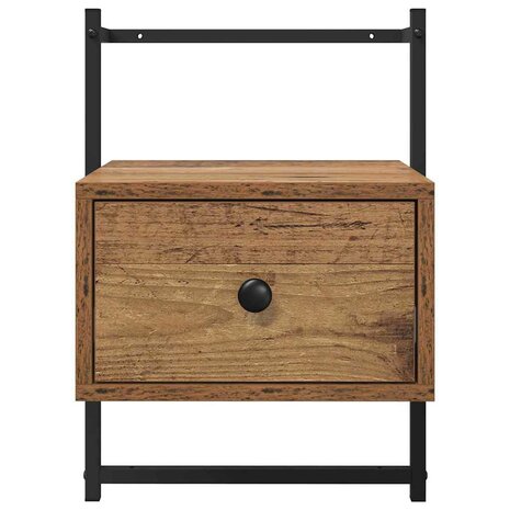 Nachtkastje met lade Oud Hout 35 x 30 x 51 cm Bewerkt hout 6