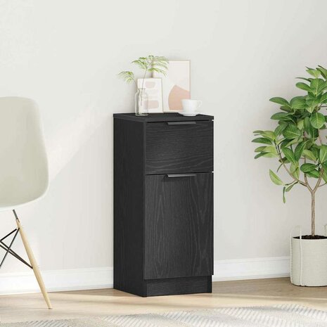 Dressoir met lade Zwart Eiken 30 x 30 x 70 cm Bewerkt hout 1