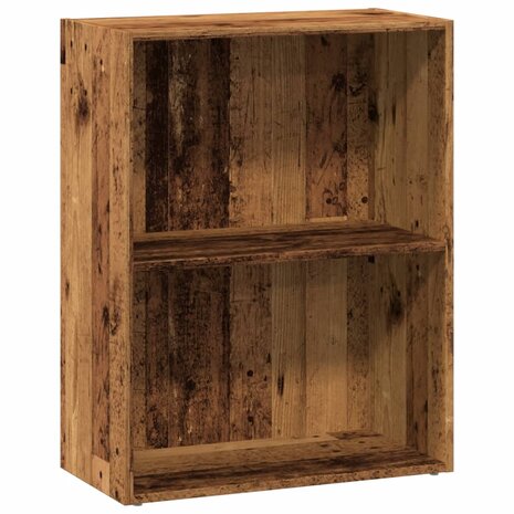 Boekenkast 60x30x77 cm bewerkt hout oud houtkleurig 2