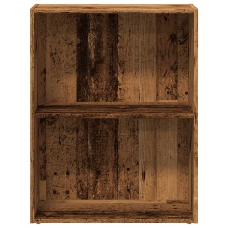 Boekenkast 60x30x77 cm bewerkt hout oud houtkleurig 4