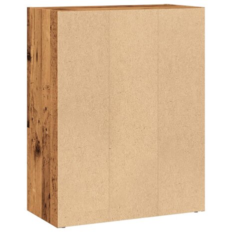 Boekenkast 60x30x77 cm bewerkt hout oud houtkleurig 6