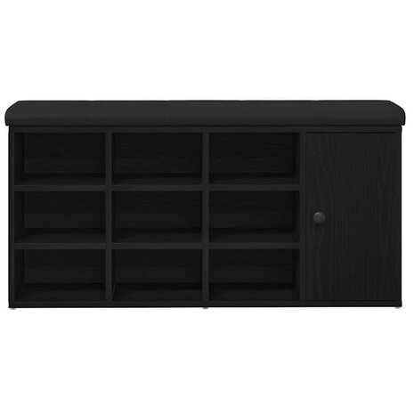 Opslagbank met plank Zwart Eiken 102 x 32 x 50 cm Bewerkt hout 6