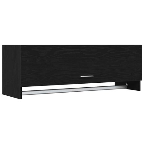 Kledingkast Zwart Eiken 100 x 32,5 x 35 cm Bewerkt hout 2