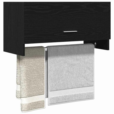 Kledingkast met lade Zwart Eiken 70 x 32,5 x 35 cm Bewerkt hout 3