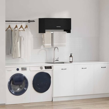 Kledingkast met lade Zwart Eiken 70 x 32,5 x 35 cm Bewerkt hout 4