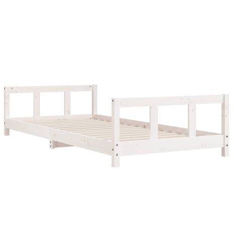 Kinderbedframe 90x200 cm massief grenenhout wit 6