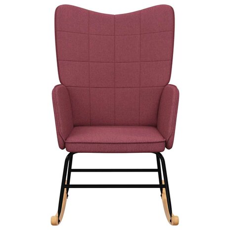 Schommelstoel stof wijnrood 3