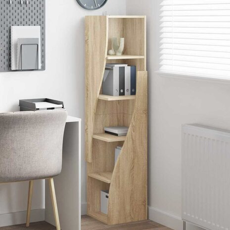 Hoekkast Wit 32x32x140cm Bewerkt hout 4