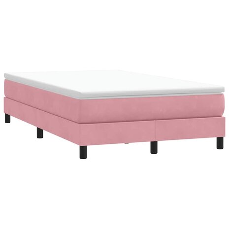 Boxspring zonder matras fluweel roze 120x210 cm 1