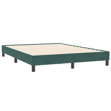 Boxspring zonder matras fluweel donkergroen 160x210 cm 3