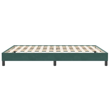 Boxspring zonder matras fluweel donkergroen 160x210 cm 6