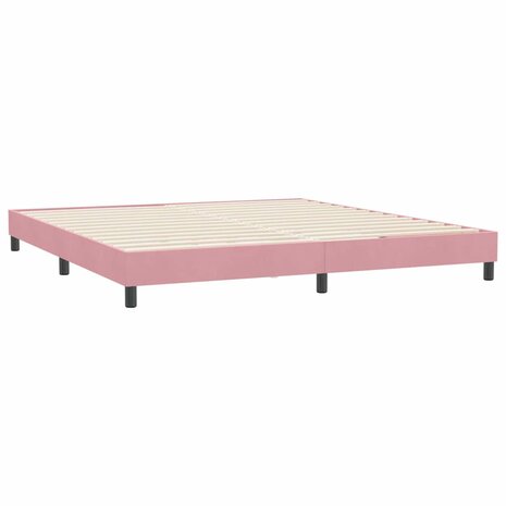 Boxspring zonder matras fluweel roze 180x210 cm 3
