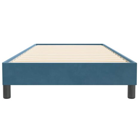 Boxspring zonder matras fluweel donkerblauw 90x220 cm 5