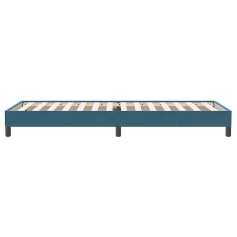 Boxspring zonder matras fluweel donkerblauw 100x220 cm 6
