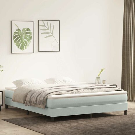 Bed boxspring zonder matras 180x220 cm fluweel lichtgrijs 1