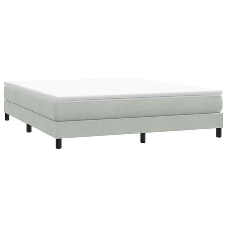 Bed boxspring zonder matras 180x220 cm fluweel lichtgrijs 3