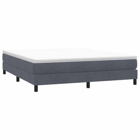 Boxspringbed zonder matras 180x220 cm fluweel donkergrijs 3