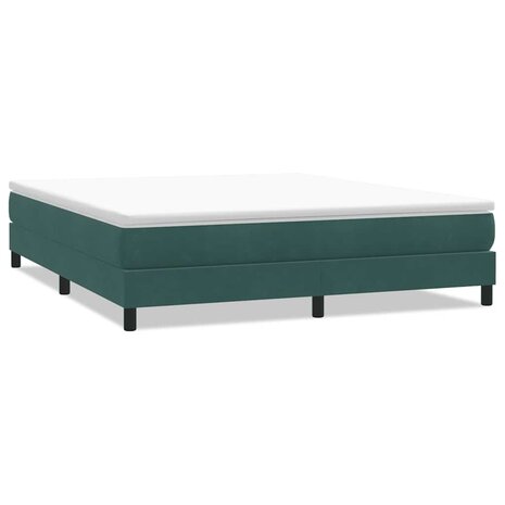 Boxspringbed zonder matras 180x220 cm fluweel donkergroen 2