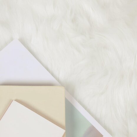 Nep Schapenvacht Tapijt Tafalla Wit 80 x 150 cm Polyester 3