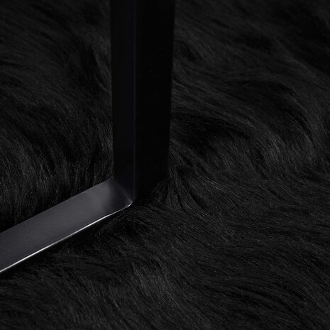 Nep Schapenvacht Tapijt Tafalla Zwart 80 x 200 cm Polyester 5