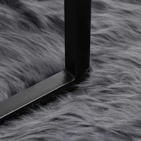 Nep Schapenvacht Tapijt Tafalla Antraciet 80 x 250 cm Polyester 5