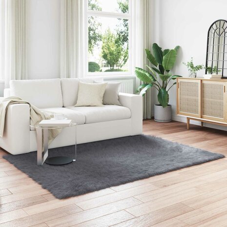 Nep Schapenvacht Tapijt Tafalla Antraciet 120 x 170 cm 1