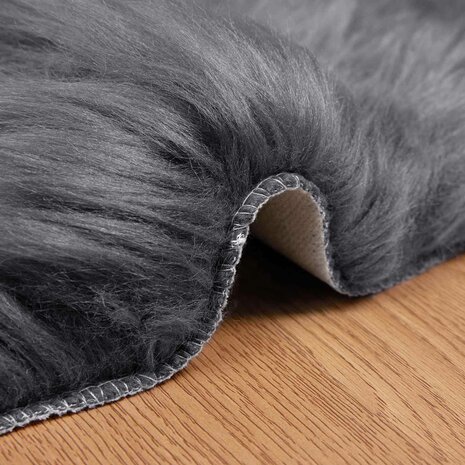 Nep Schapenvacht Tapijt Tafalla Antraciet 60 x 90 cm Polyester 9