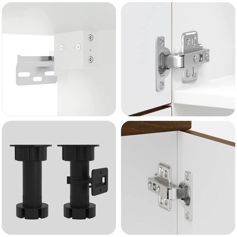 7-delige Keukenkastenset Kalmar bewerkt hout bruin eikenkleur 7