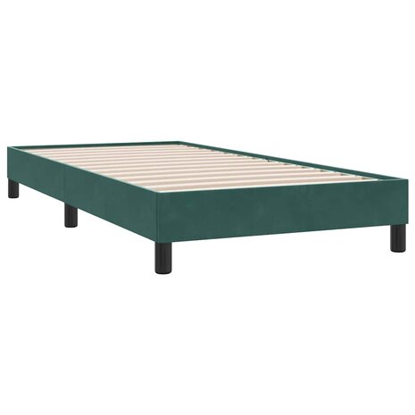 Boxspring zonder matras fluweel donkergroen 90x210 cm 7