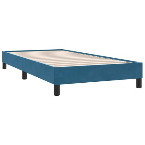 Boxspring zonder matras fluweel donkerblauw 90x210 cm 7