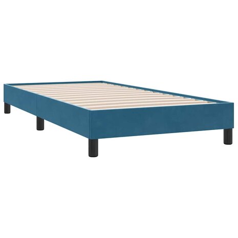 Boxspring zonder matras fluweel donkerblauw 100x210 cm 7