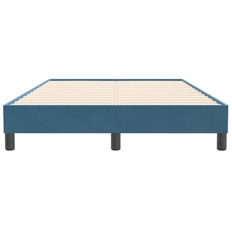 Boxspring zonder matras fluweel donkerblauw 120x210 cm 5