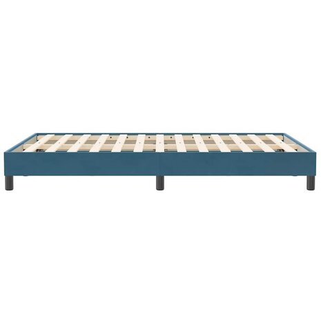 Boxspring zonder matras fluweel donkerblauw 120x210 cm 6