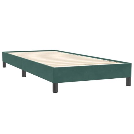 Boxspring zonder matras fluweel donkergroen 90x220 cm 4