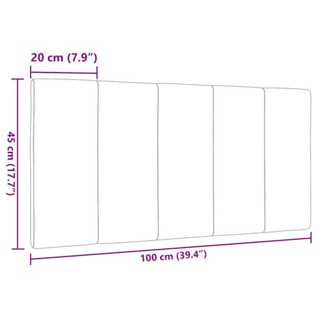 Hoofdbordkussen "Hanko" 100 cm stof donkerbruin 9
