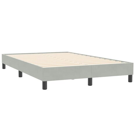 Boxspring zonder matras fluweel lichtgrijs 120x210 cm 3