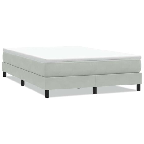 Boxspring zonder matras fluweel lichtgrijs 140x210 cm 2