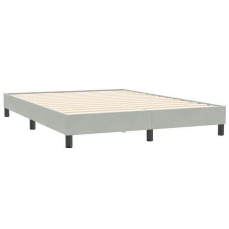 Boxspring zonder matras fluweel lichtgrijs 140x210 cm 3