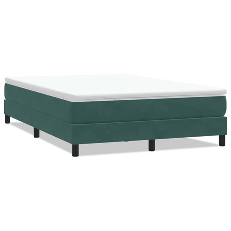 Boxspring zonder matras fluweel donkergroen 140x210 cm 2
